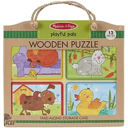 Пазли Melissa & Doug Грайливі друзі дерев'яні у футлярі (MD31364)