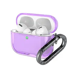 Чохол для навушників Apple AirPods Pro 3, фіолетовий, Air, термополіуретан (TPU), протиударний, захист від подряпин, пилу і ударів, футляр з карабіном для кріплення, точні вирізи для доступу до роз"ємів, ArmorStandart (ARM88269) - мініатюра 2