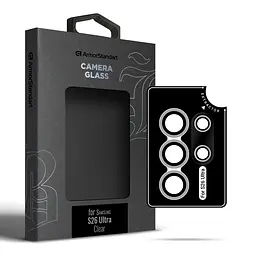Захисне скло для камери Samsung Galaxy S26 Ultra 5G, Supreme BI, прозорий колір, з рамкою, глянцеве скло для захисту лінз, протиударне, прозоре, з клейовим шаром по контуру, не впливає на якість фото, ArmorStandart (ARM90424)