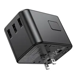 Мережевий зарядний пристрій Hoco AC19 3 USB/2 Type-C PD 35W чорний - мініатюра 5