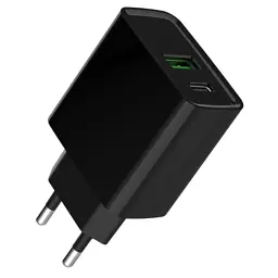 Зарядний пристрій Gembird 1xUSB-A + 1 Type-C (PD20Вт + QC3.0 18Вт) black (TA-UC-PDQC20-01-BK) - мініатюра 2