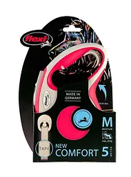 Повідець-рулетка Flexi New Comfort М для собак середніх порід стрічка 5 м до 25 кг червоний - мініатюра 2