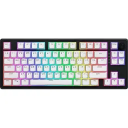 Клавіатура бездротова Hator Skyfall 80, White/Black, Bluetooth 5.3 / USB 2.4 GHz / USB, механічна (перемикачі Aurum Lemon), 84 кнопки, RGB підсвічування, 4000 mAh, EN/UA (HTK3180UA)