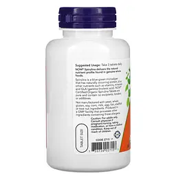 Органічна спіруліна NOW Spirulina 1000 mg Certified Organic, 120 таблеток - мініатюра 3