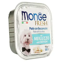 Вологий корм Monge Dog Fresh з тріскою, 100 г - мініатюра 3