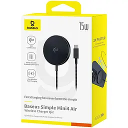 БЗП Baseus Simple Mini4 Air Magnetic Qi2 15W (P102782) Cluster Black - мініатюра 2