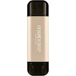 USB флеш накопичувач Transcend 256GB JetFlash 930 Gold-Black USB 3.2/Type-C (TS256GJF930C) - мініатюра 2