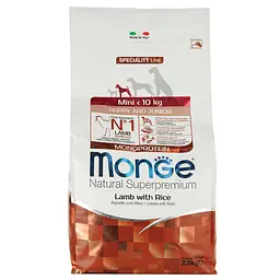 Сухий корм для цуценят Monge Dog Mini Puppy&Junior, ягня з рисом, 2,5 кг - мініатюра 2