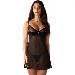 Сексуальний комплект білизни Obsessive Stelisa L/XL (чорний)