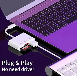 Універсальний кардридер 3-в-1 (SD/TF/CF) з Type-C і USB-портами, OTG-адаптер для телефонів, ноутбуків та ін. - мініатюра 15