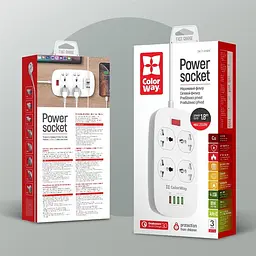 Фільтр живлення ColorWay CW-CHU44QW 4 розетки, 4 USB (1QC3.0+3 AUTO ID), 1.8 м, білий - мініатюра 8