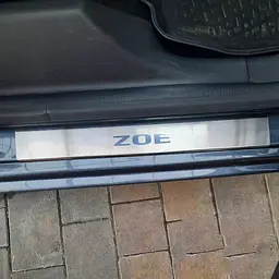 Накладки на пороги для Renault Zoe 2012-2024 Нержавіюча сталь із загином та Логотипом 4 шт (Premium P-RE39) - мініатюра 2