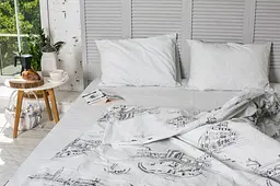 Комплект постільної білизни Ecotton двоспальний Сімейний 150х215 см білий Місто (20735) - мініатюра 6
