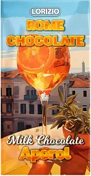 Шоколад молочний Lorizio з аперитивом Апероль "ROME CHOCOLATE" 100 г