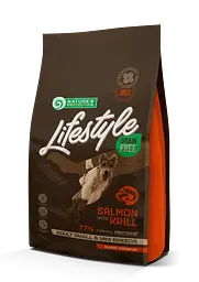 Сухий беззерновий корм з лососем та крилем для собак малих порід Nature's Protection Lifestyle Grain Free, 1.5 кг