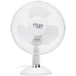 Вентилятор AdlerAD 7302 білий настільний/ 45Вт/ D=23см/ автоповорот/ білий