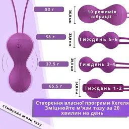 Набір вагінальних кульок I’MCUM Kegel Fit з віброкулькою та пультом управління Фіолетовий 4 шт (IM-KGE204) - мініатюра 9
