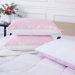 Подушка пухова MirSon Karmen №1807 Bio-Pink середня пух 90% 60х60 см біло-рожева (2200003011975) - мініатюра 5