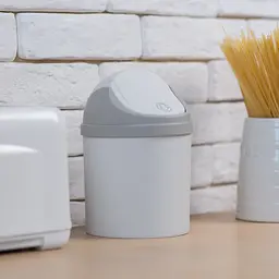Відро для сміття MBM My Home з кришкою 1.6 л сіре (BIN-10 1.6L GRAY) - мініатюра 6