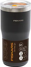 Термокружка Fiskars On-the-go 0.5 л, колір чорний (1078762) - мініатюра 3