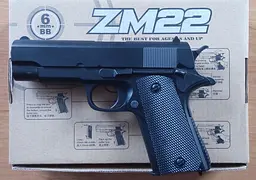 Іграшковий пістолет ZM22 металевий з механічним взводом стріляє кульками 6 мм BB для дітей та підлітків - мініатюра 10