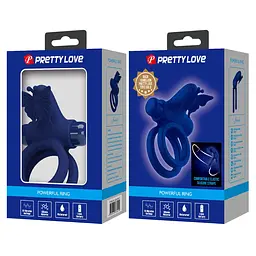 Віброкільце Pretty Love Passionate Ring синій - мініатюра 10