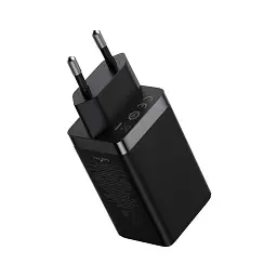 Зарядний пристрій Baseus 2xUSB-C 65W + 1xUSB GaN + cable USB-C to USB-C 100W 1.0m black (CCGP120201) - мініатюра 4