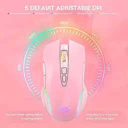 Комп'ютерна мишка Onikuma CW15 RGB підсвітка 3600 DPI для ПК і ноутбука Рожевий - мініатюра 4