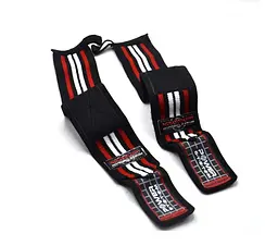 Бинти для зап'ясть (кистьові бинти) Power System PS-3500 Wrist Wraps Red/Black (пара) (PS-3500_Red-Black) - мініатюра 2