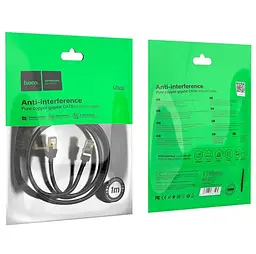 Патч-корд Hoco US02 Level pure copper gigabit ethernet cable ( L-1M ) Чорний - мініатюра 2