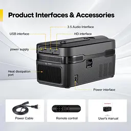 Мультимедійний смарт проектор з автофокусом Magcubic HY450C H713 1080P 2/32 Гб 900 ANSI Android 11 - мініатюра 3