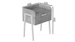 Тумба модульна Ferrum-decor Бетті 540x450x320 метал Білий ДСП Бетон 16 мм (FRD-102996) - мініатюра 3
