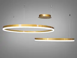 Люстра стельова LED Diasha D2485-800+600G, 100W, золото, для вітальні, спальні, кухні, офісу - мініатюра 2