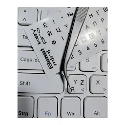 Наклейка на клавіатуру BestKey mini Pro 3,5х3мм, прозора основа, 70, чорний (BKmPRO/BlacTr/054) - мініатюра 2