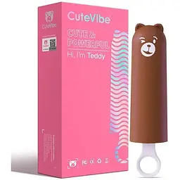 Вібратор CuteVibe Teddy Brown Pink Dildo - мініатюра 5