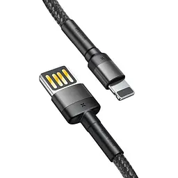 Кабель Baseus Cafule cable Special Edition USB For iP Lighting 1m Grey Black - мініатюра 2