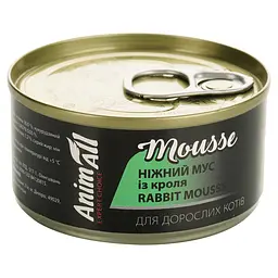  Вологий корм для котів AnimAll ніжний мус із кроля 80 г - мініатюра 3