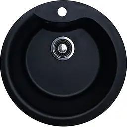 Кухонна мийка Adamant WAVE антрацит d 485x210 мм, без крила d 48
