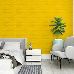 3D панель Sticker Wall самоклеюча кладка 700х770х7мм Жовта 037 SW-00000302 - мініатюра 5