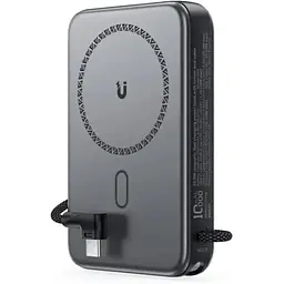 Зовнішній акумулятор ACEFAST M24-10000 22.5W magnetic fast charging power bank with holder and cable Metal Gray (6974316284871)