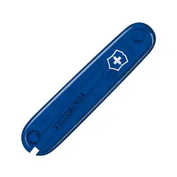 Накладка на ніж Victorinox 91мм синій прозорий передня з лого (Va+)