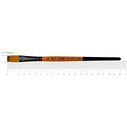 Пензель синтетика плоска FLAME 1368F №10 коротка ручка Rosa