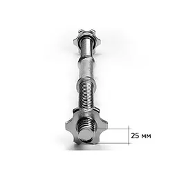 Гантельний гриф EasyFit EF-8047, 50 см Ø 25 мм, хромований - мініатюра 2