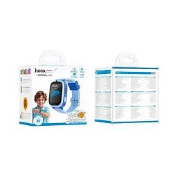 Дитячий смарт годинник Hoco Y106, 4G, GPS, Wi-Fi, HD камера, 1.83" HD-дисплей, дзвінки, відеодзвінки, голосові повідомлення, Blue, Box - мініатюра 2