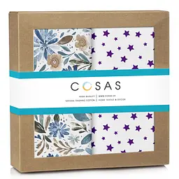 Пелюшки багаторазові Cosas дитячі Flowers CS2 2 шт., 80х100 см, фіолетові