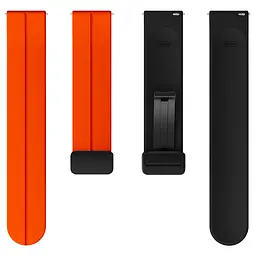 Силіконовий ремінець Classy для Smart Watch 20mm Orange / Black - мініатюра 3