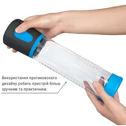 Помпа для збільшення члена BIGMAN Automatic електронна вакуумна 23 см Чорно-синя - мініатюра 4