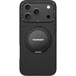 Чохол YoungKit Leather Case with Magnetic Ring для iPhone 17 Pro Max + Magnetic Stand 360° Black [167784]