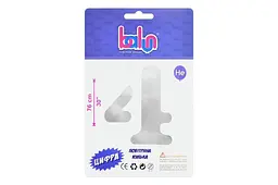 Фольгована куля цифра чотири 2384 "4" срібна 30" (висота 76 см)