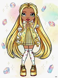 Картина за номерами для дітей Ideyka Rainbow High. Sunny зі стразами, 30х40см КНО1336